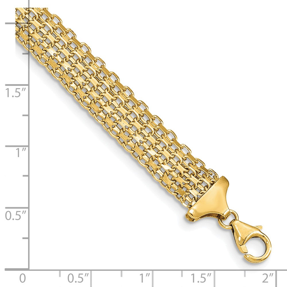 14k Yellow Gold Polished 7.5in Fancy Link Bracelet