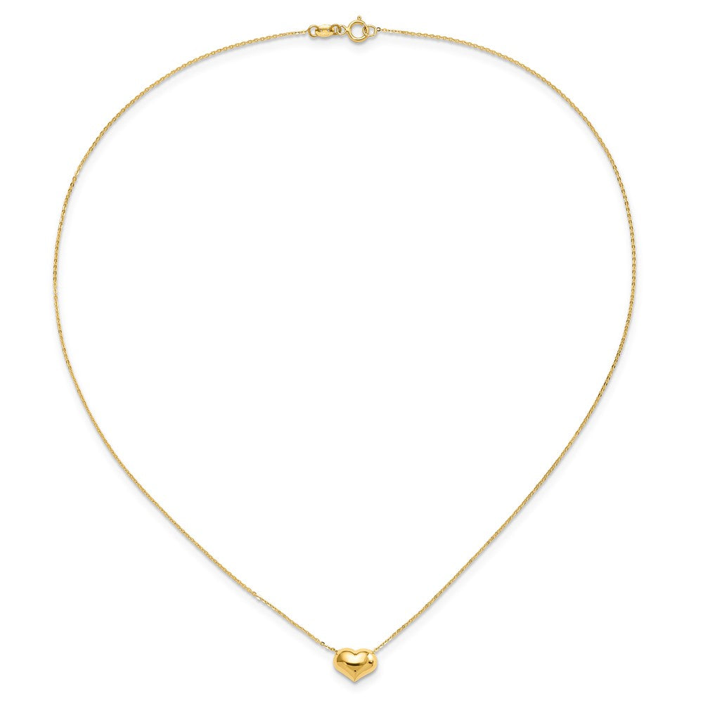 14k Polished Puffed Heart 16.5 inch Necklace