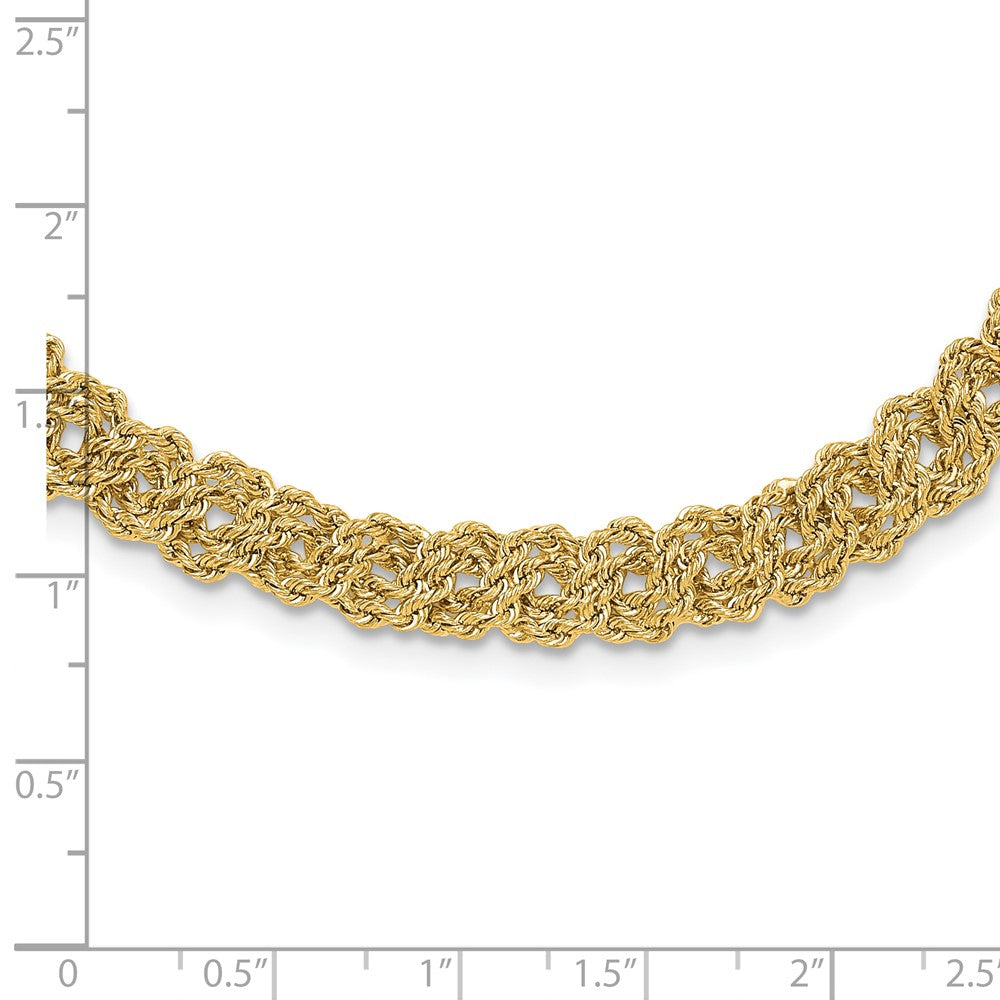 14K D/C Braided Rope Chain 17in w/1in ext. Necklace