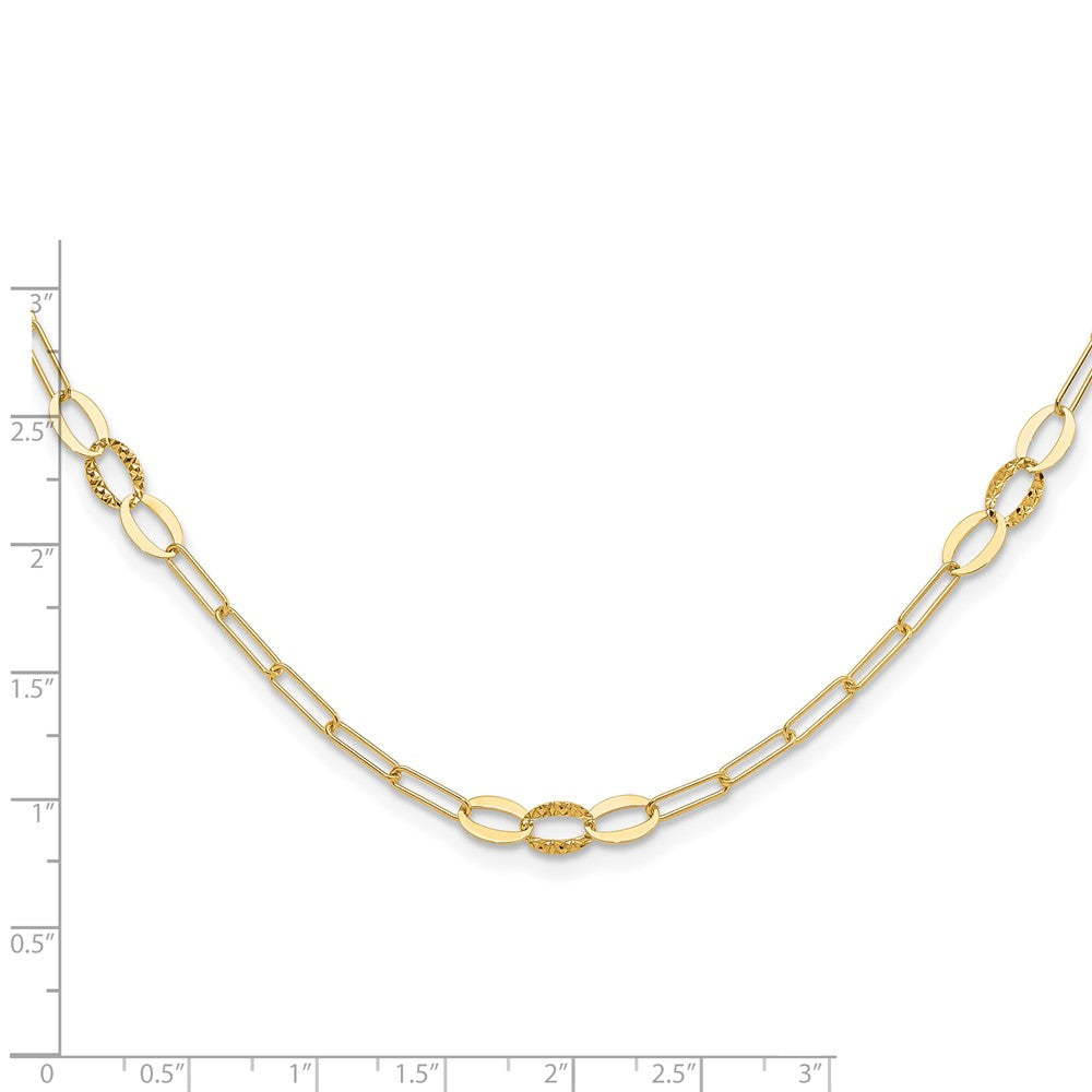 14K D/C Paperclip Link 16in w/2in ext. Necklace