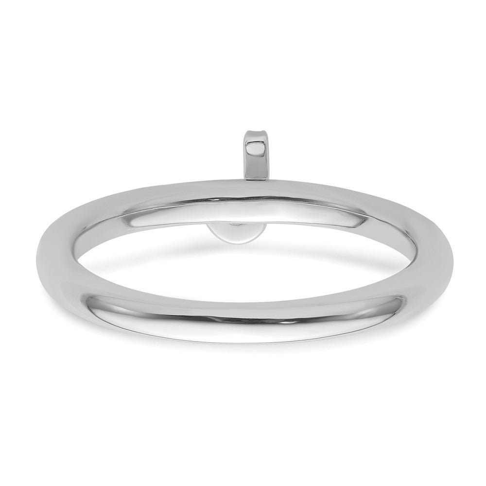 14k White Gold Stackable Diamond Initial J Ring