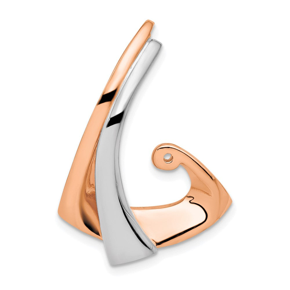 14K W & Rose Omega Slide W/Peg Fits up to 2mm, 6mm Reversible