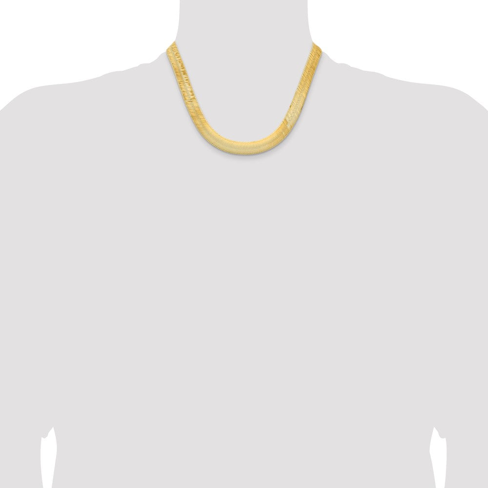 14K 18 inch 10mm Silky Herringbone with Lobster Clasp Chain