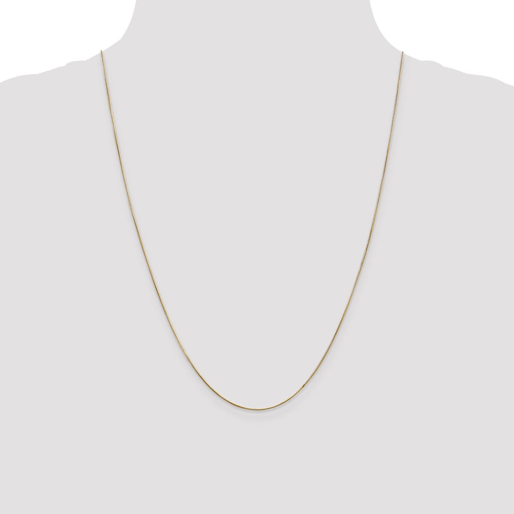 14K Yellow Gold 24 inch .65mm Round Snake with Lobster Clasp Chain