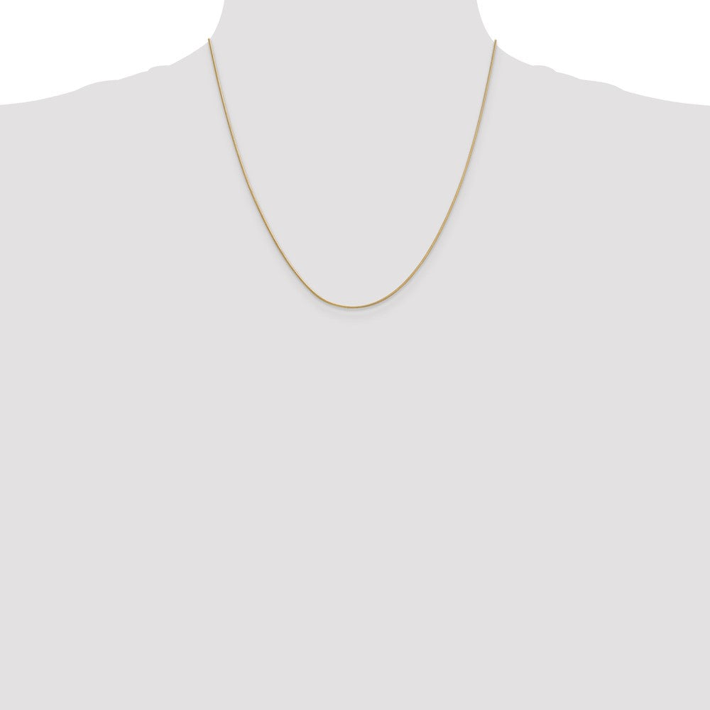 14K Yellow Gold 20 inch .9mm Round Snake with Lobster Clasp Chain