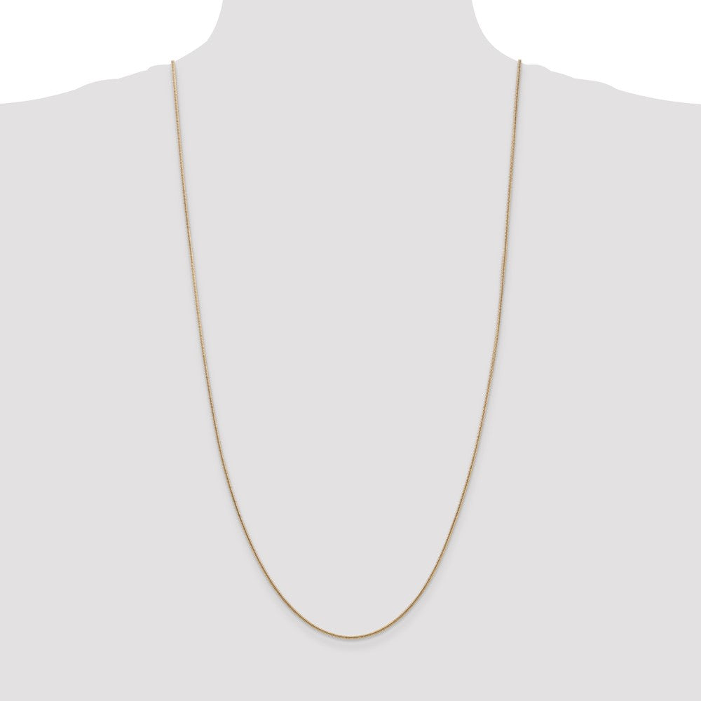 14K 30 inch 1.4mm Round Snake Lobster Clasp Chain
