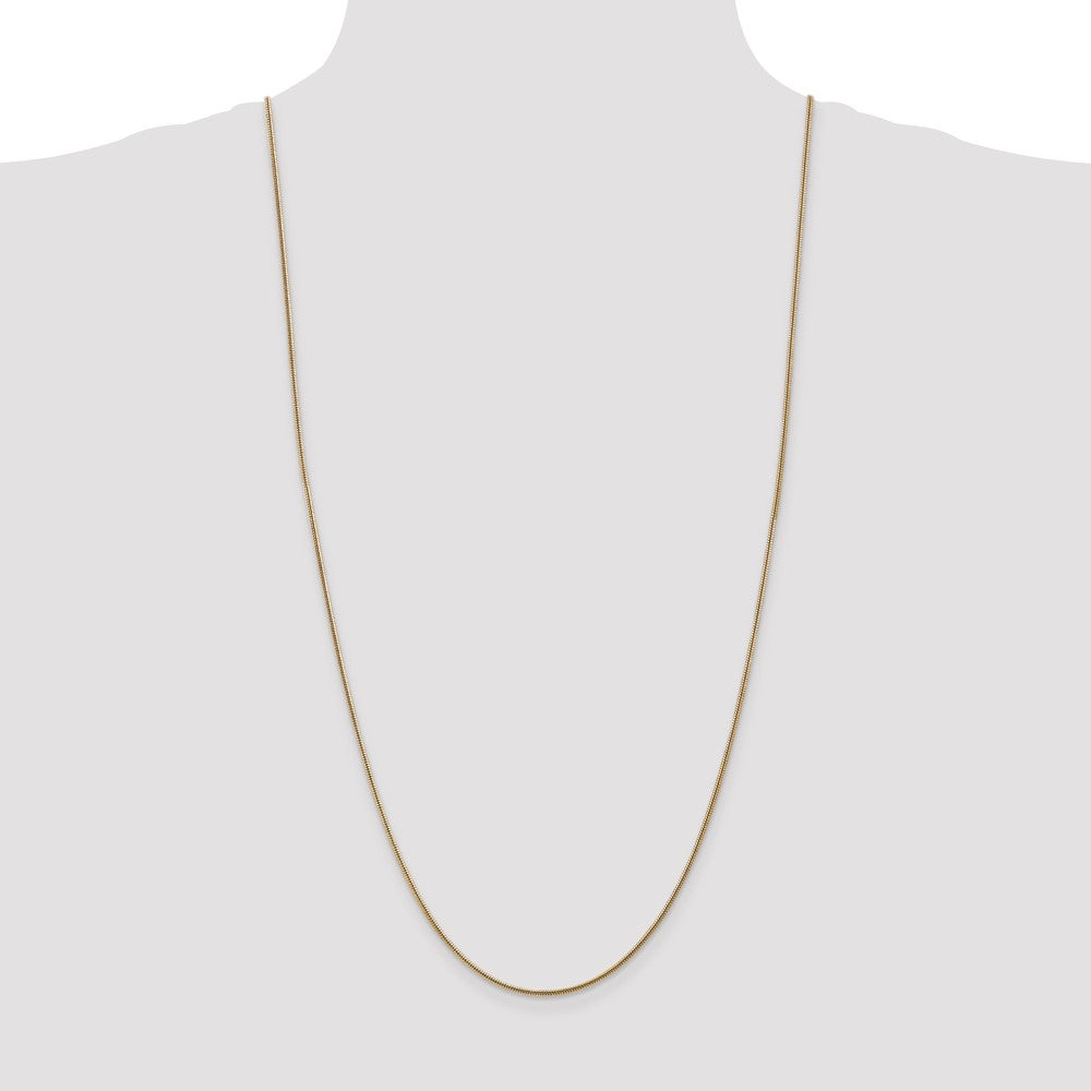 14K 30 inch 1.6mm Round Snake Lobster Clasp Chain