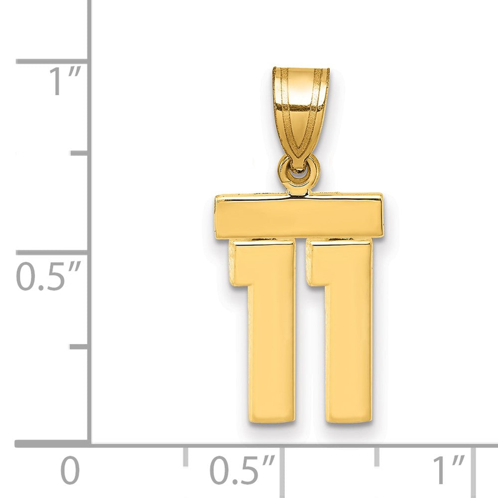 14k Small Polished Number 11 Charm