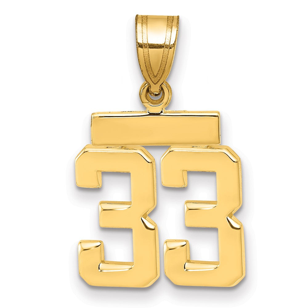 10k Small Polished Number 33 Charm