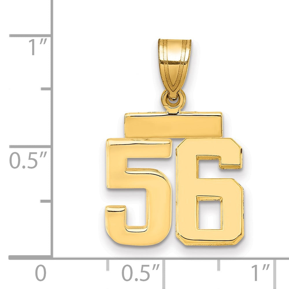 14k Yellow Gold Small Polished Number 56 Charm