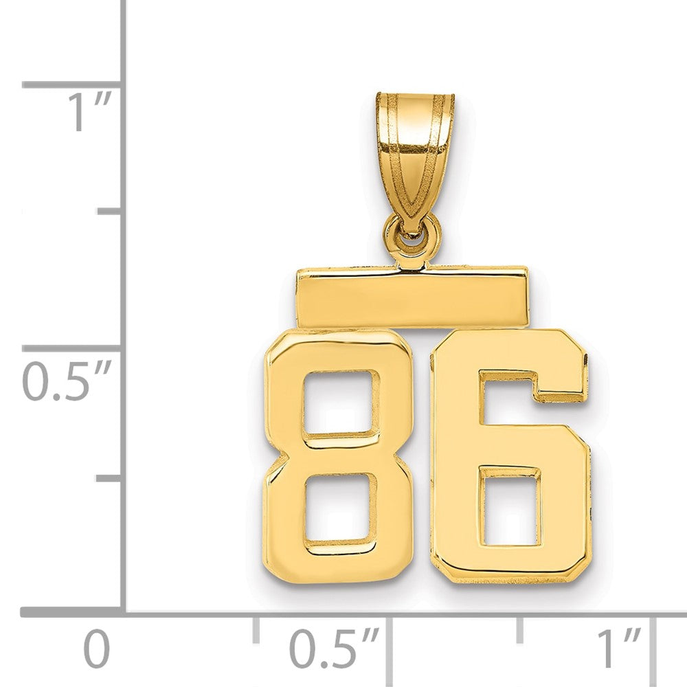 14k Small Polished Number 86 Charm