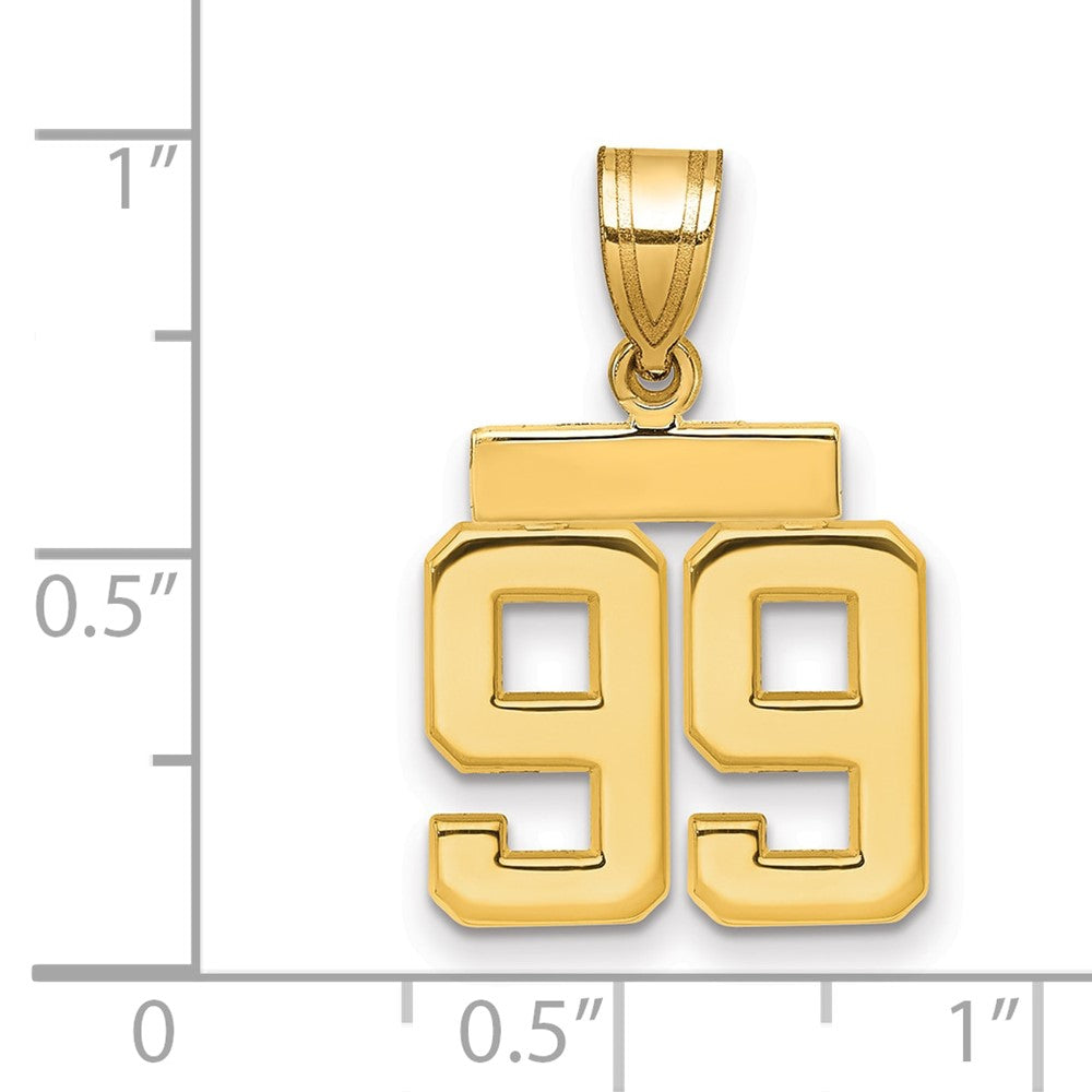 14k Small Polished Number 99 Charm