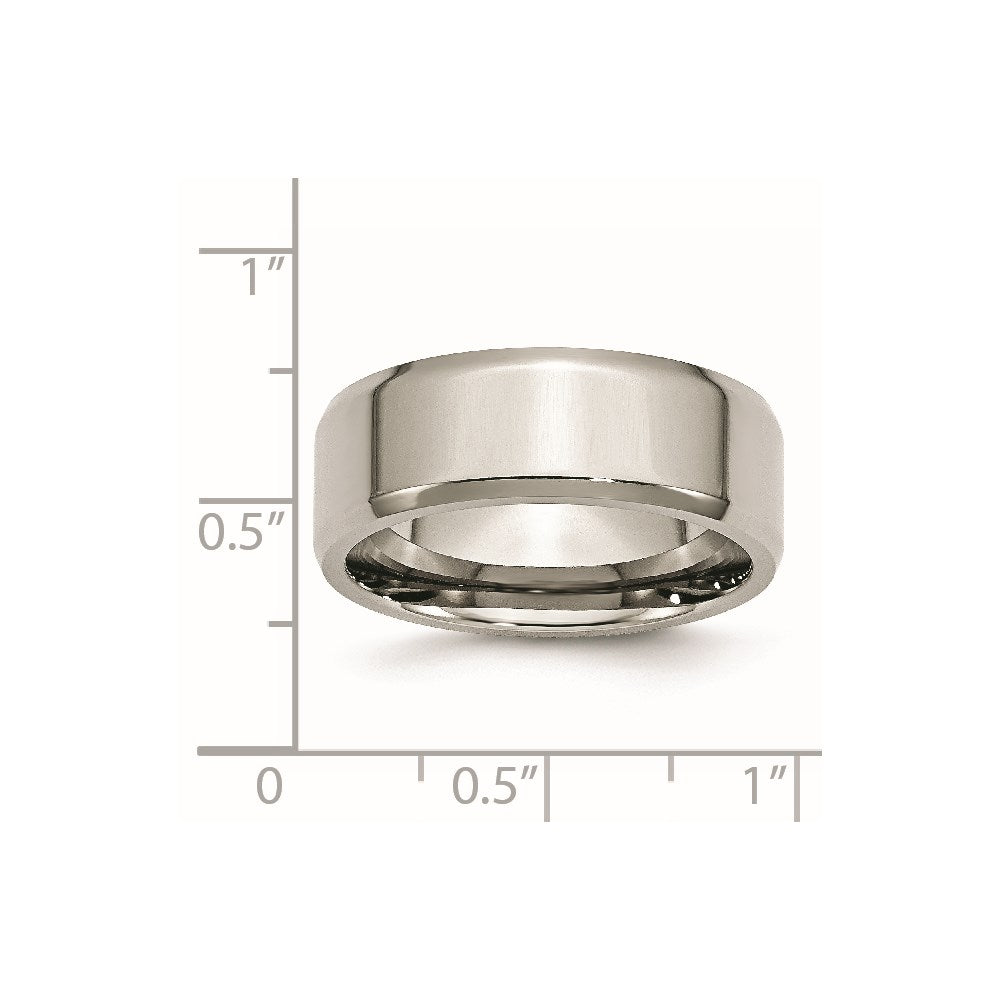 Chisel Stainless Steel Polished 8mm Beveled Edge Band