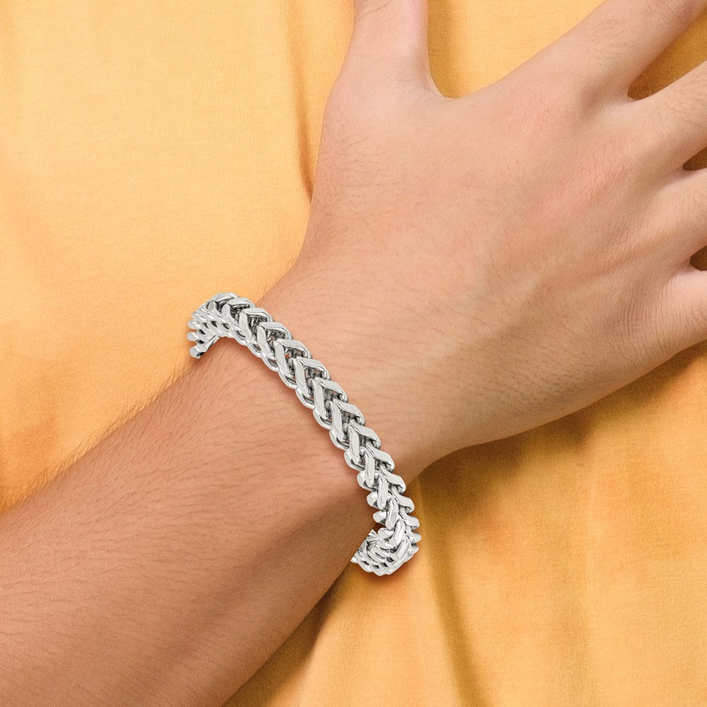 Chisel Stainless Steel Antiqued and Polished 8.5 inch Franco Link Bracelet