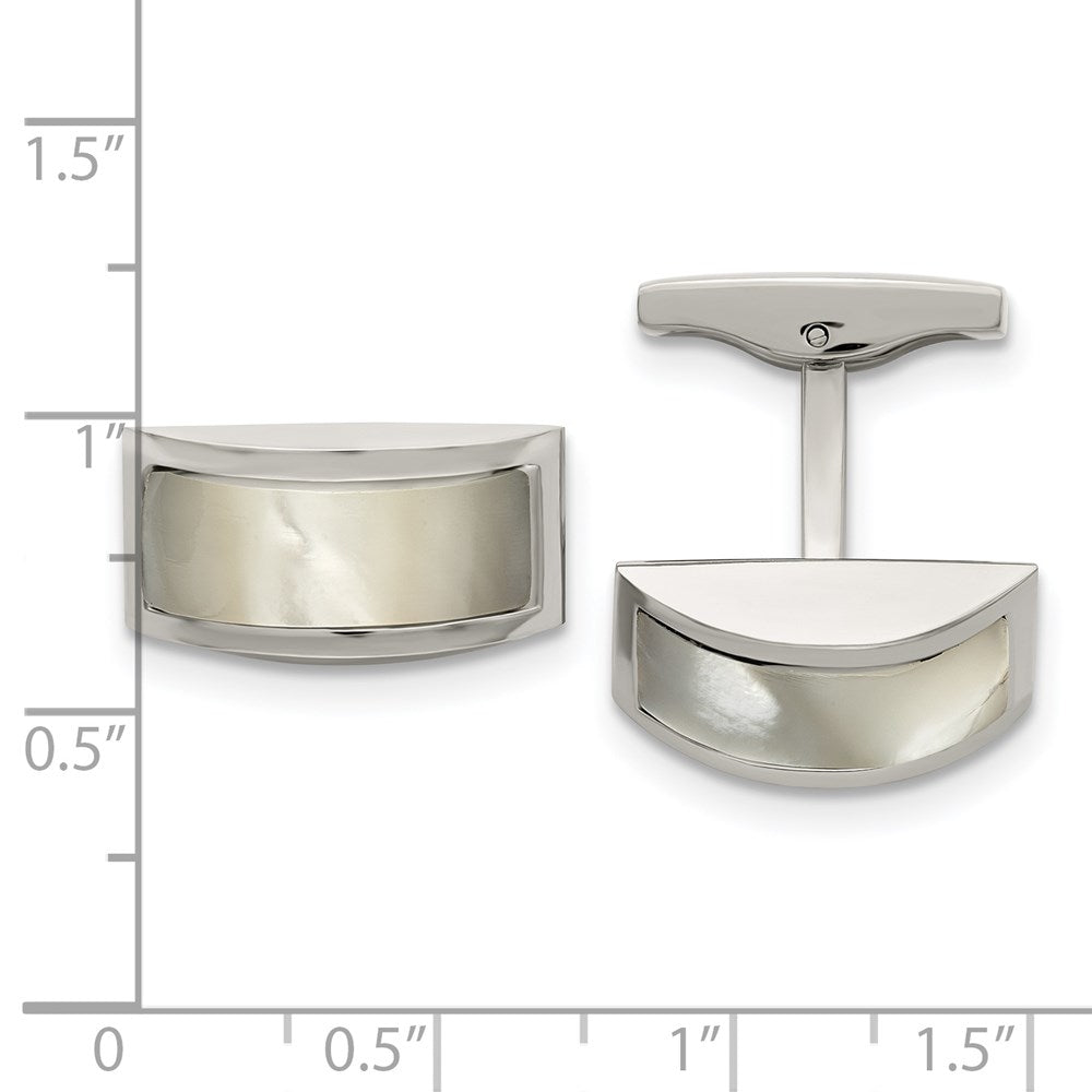 Chisel Stainless Steel Polished Cat's Eye Cufflinks