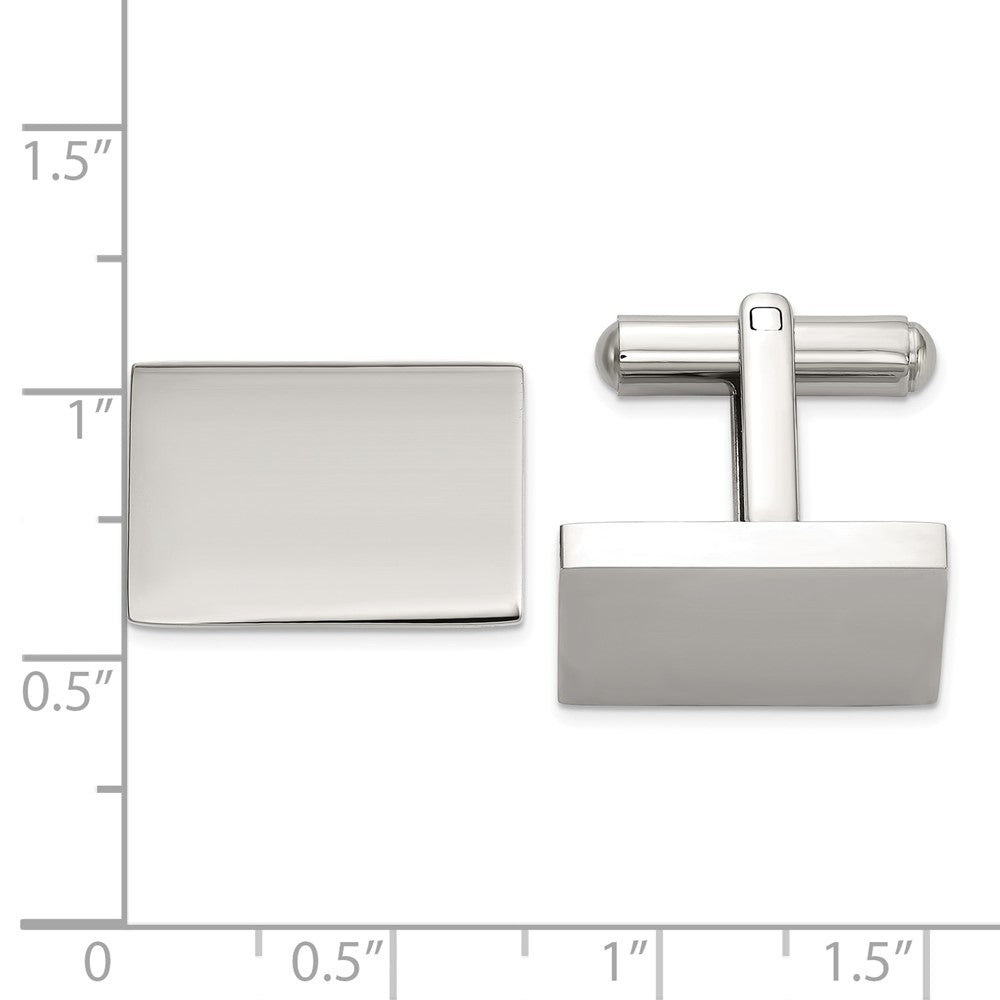 Chisel Stainless Steel Polished Rectangle Cuff Links