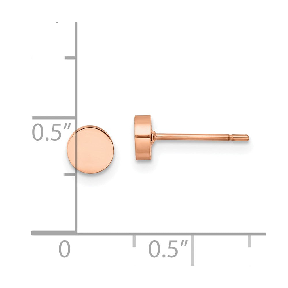 Chisel Stainless Steel Polished Rose IP-plated Circle Post Earrings