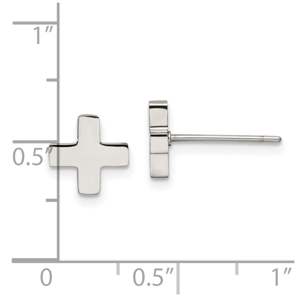Chisel Stainless Steel Polished X Post Earrings
