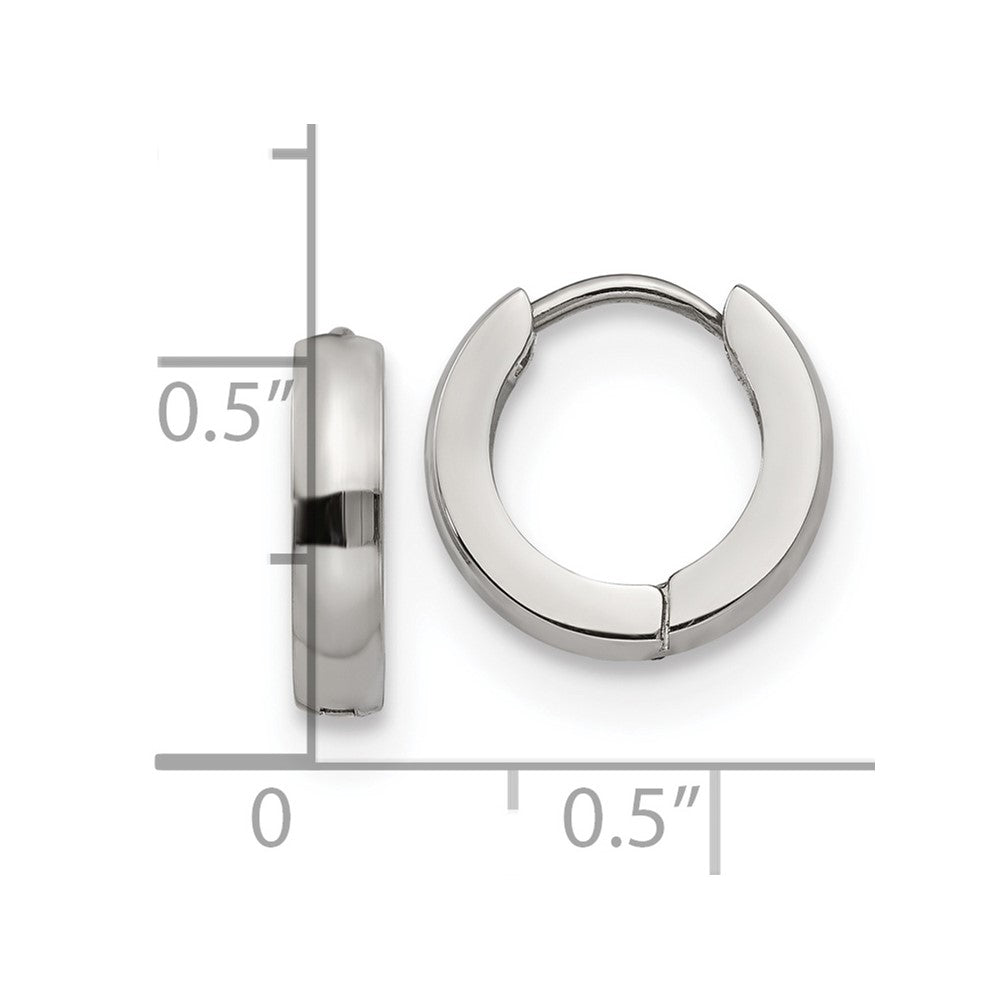 Chisel Stainless Steel Polished 3mm Hinged Hoop Earrings