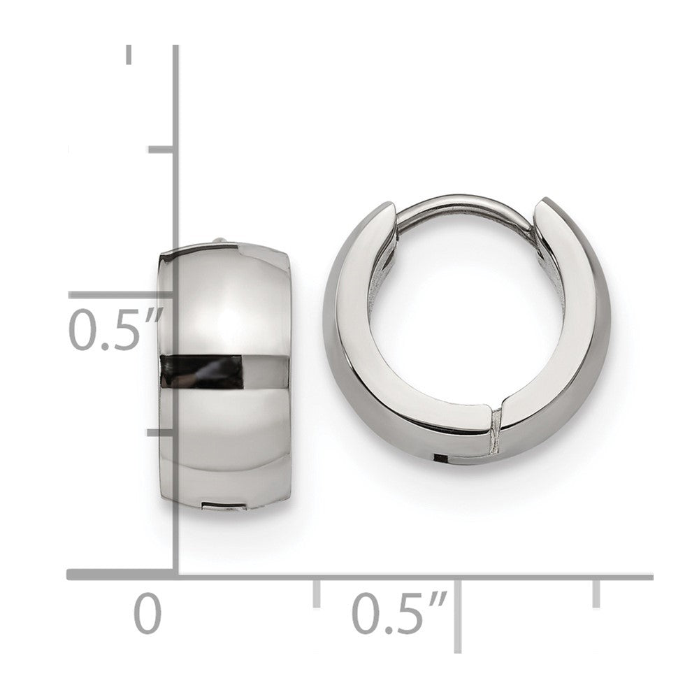 Chisel Stainless Steel Polished 6mm Hinged Hoop Earrings