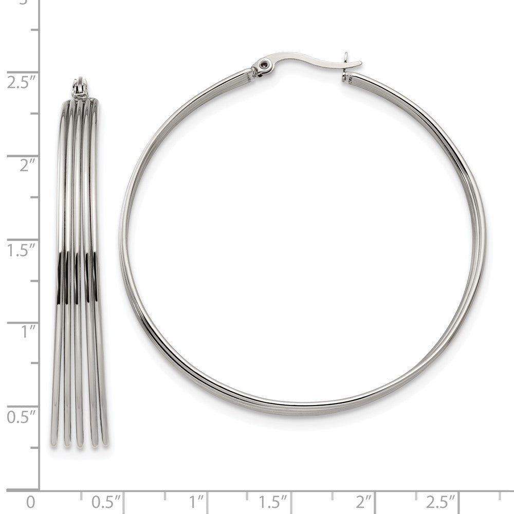 Chisel Stainless Steel Polished Wire Hoop Earrings