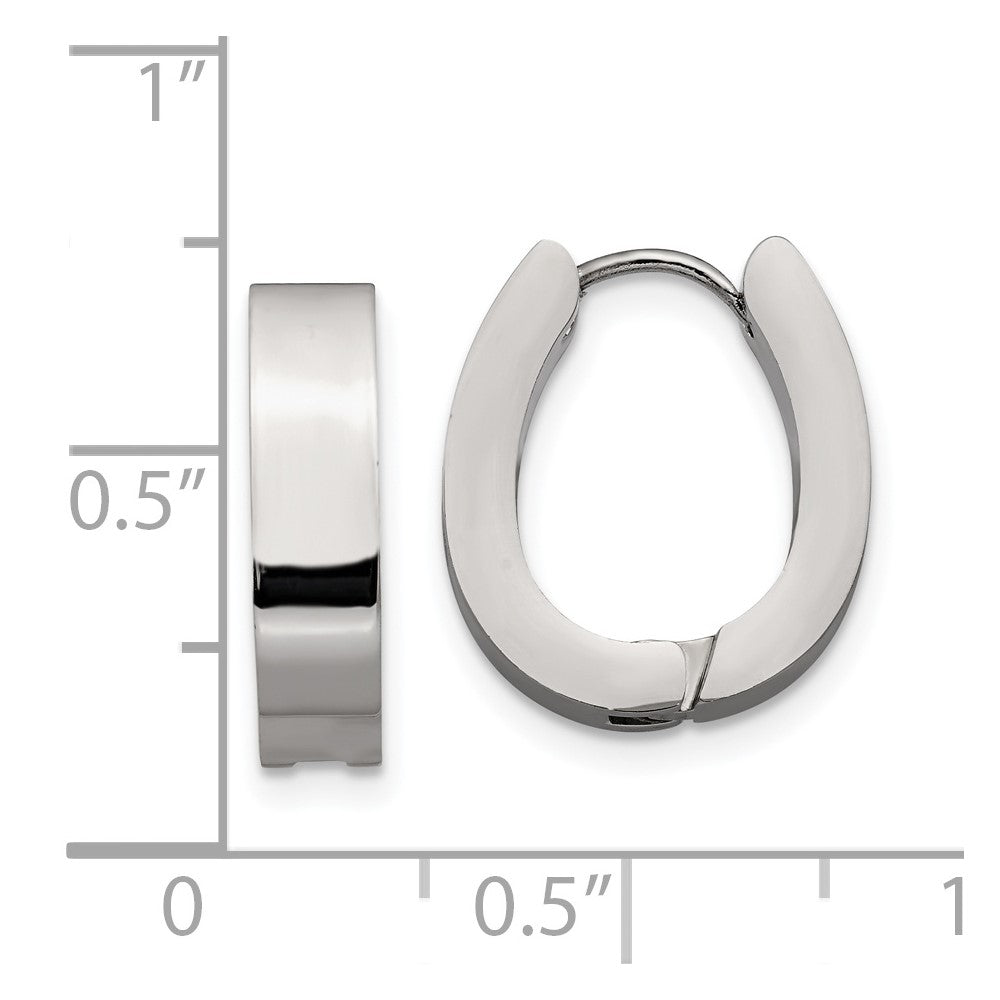 Chisel Stainless Steel Polished 4mm Hinged Hoop Earrings