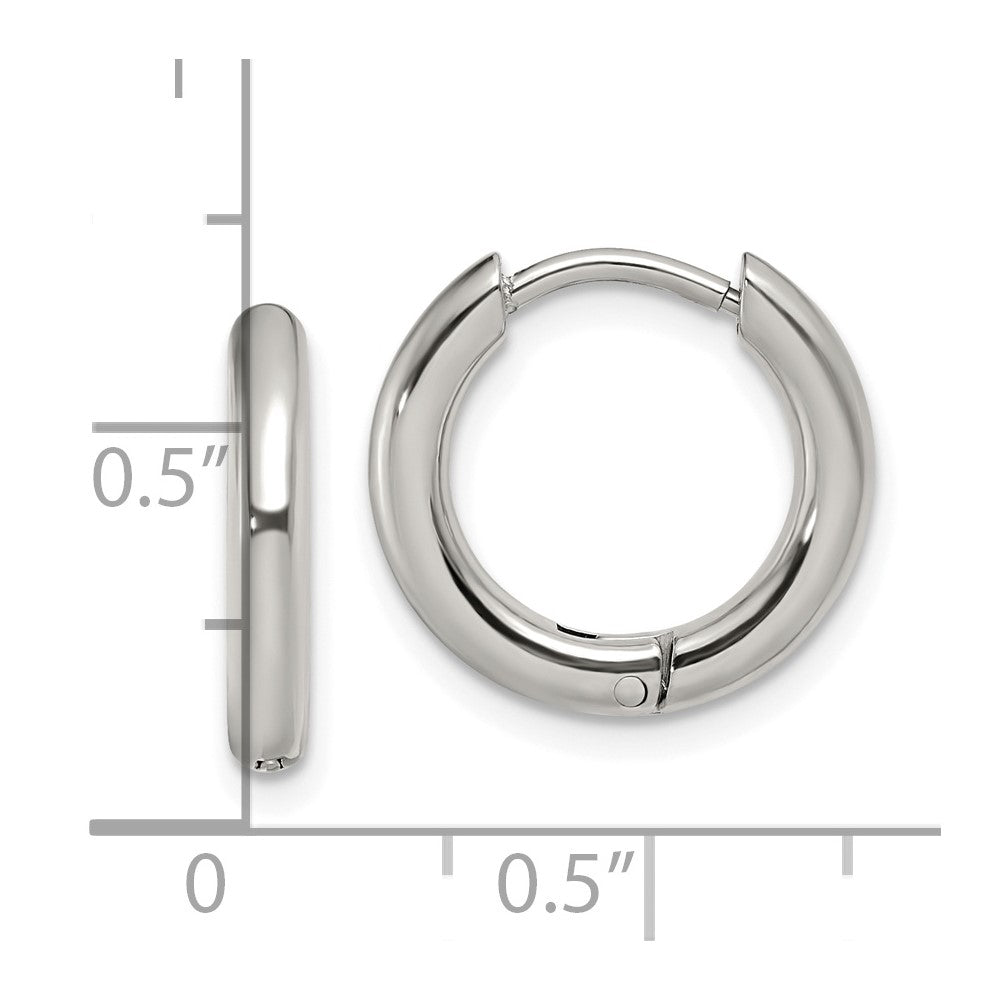 Chisel Stainless Steel Polished 2.5mm Hinged Hoop Earrings
