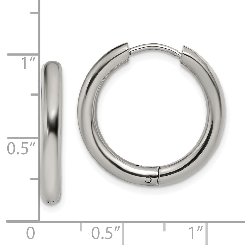 Chisel Stainless Steel Polished 3mm Hinged Hoop Earrings