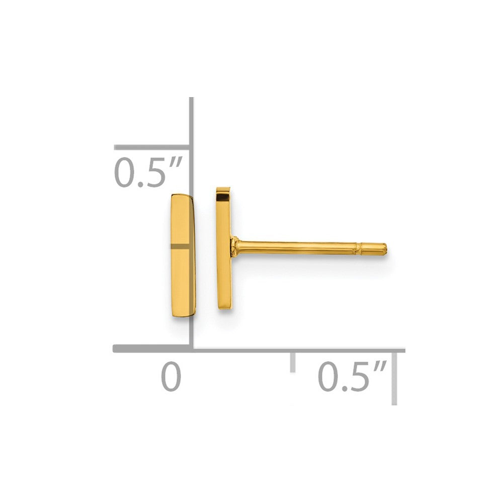 Chisel Stainless Steel Polished Yellow IP-plated Vertical Bar Earrings