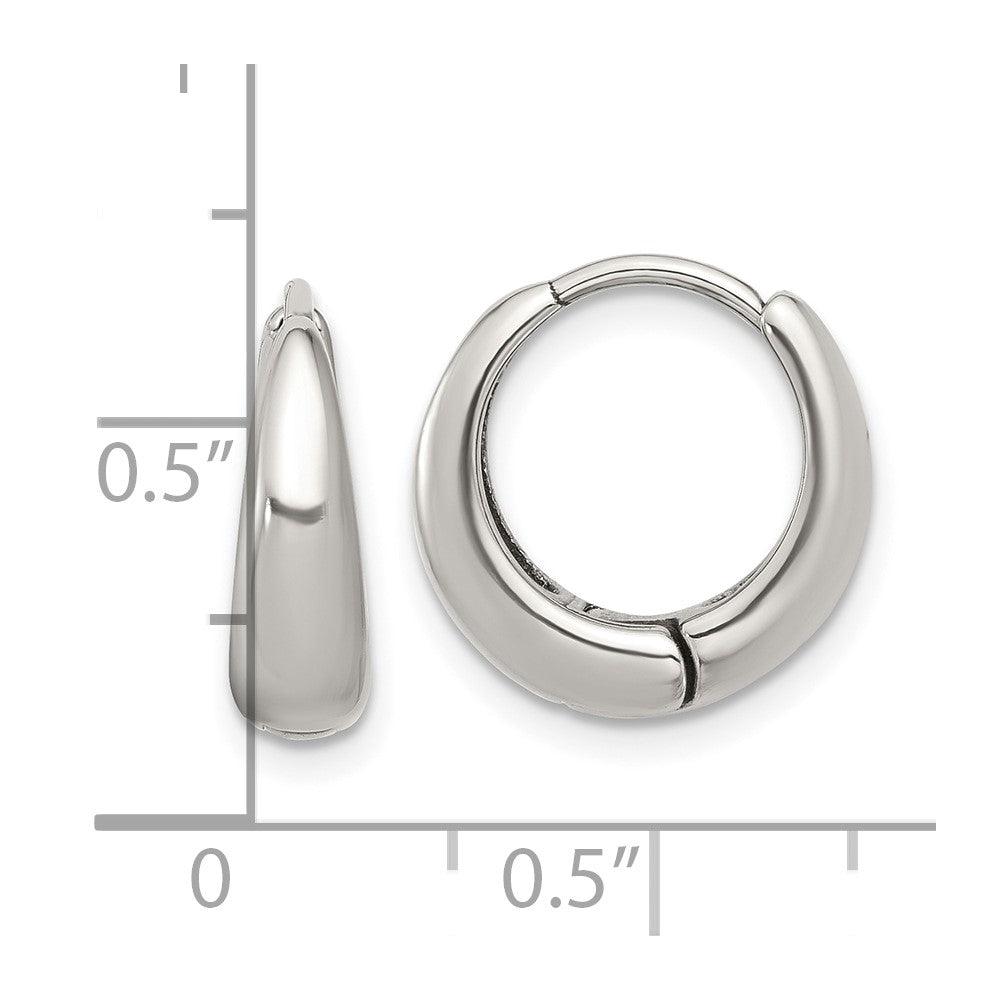 Chisel Stainless Steel Polished Tapered Hinged Hoop Earrings