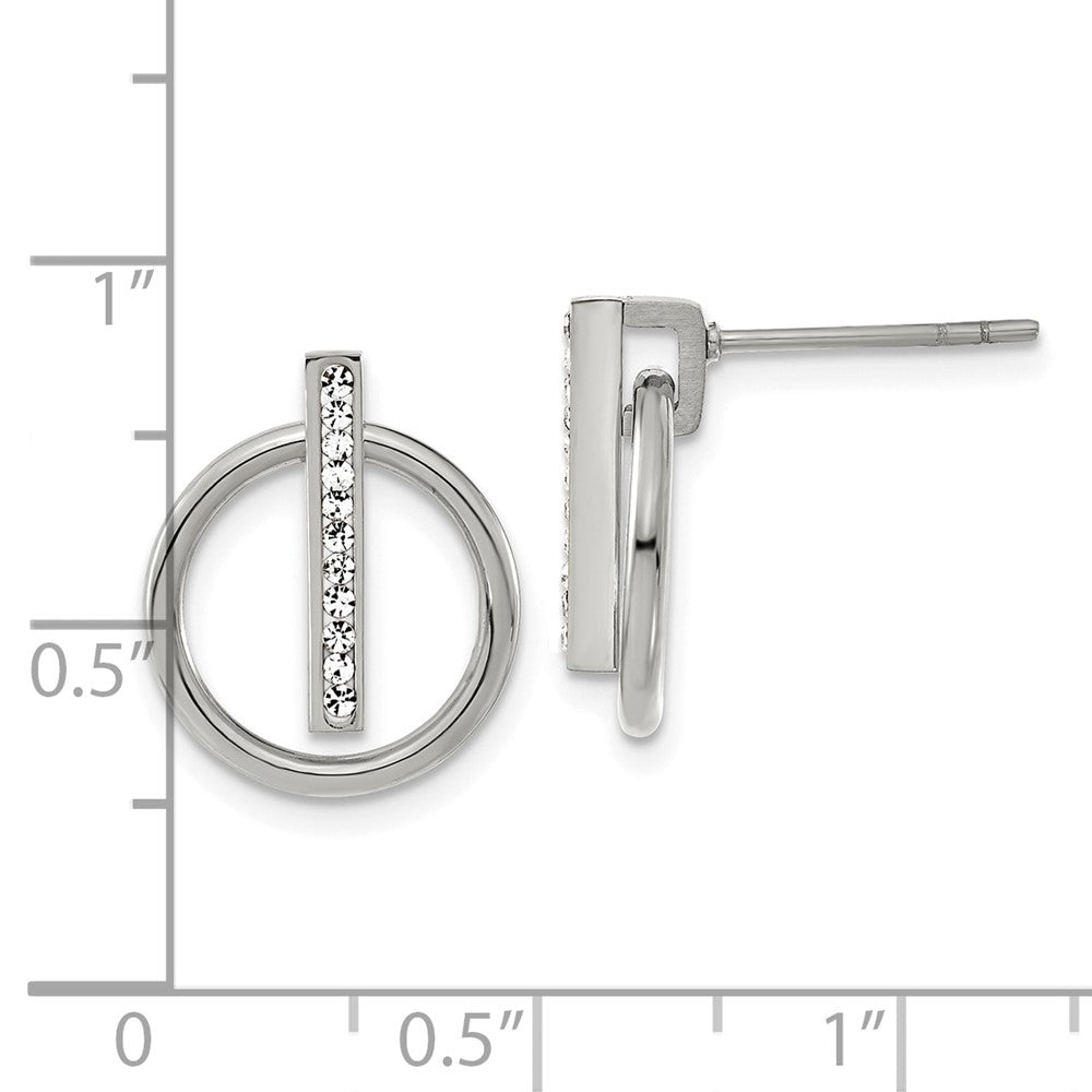 Chisel Stainless Steel Polished with Preciosa Crystal Post Dangle Earrings