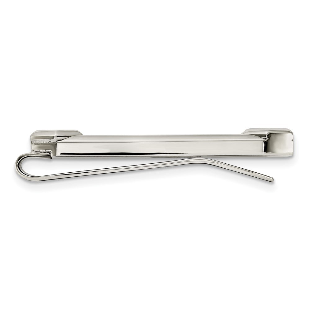 Chisel Stainless Steel Polished with CZ and Carbon Fiber Inlay Cross Money Clip