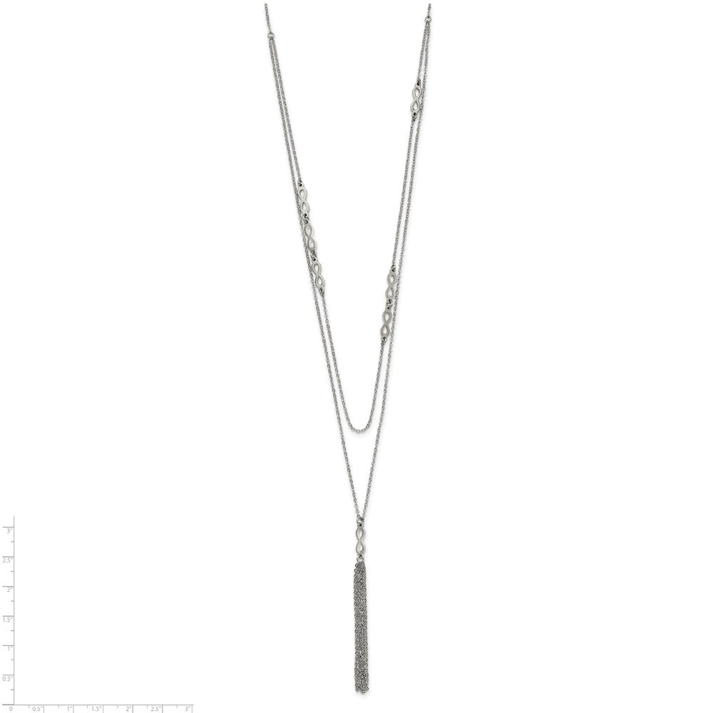 Chisel Stainless Steel Polished Infinity Multi Strand 28 inch with a 2 inch Extension Necklace