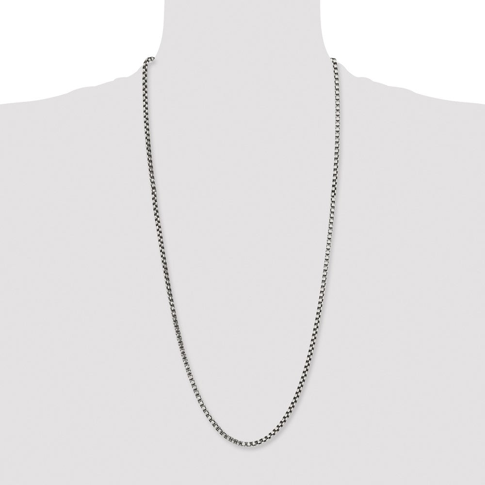 Chisel Stainless Steel Antiqued and Polished 3.9mm 30 inch Rounded Box Chain