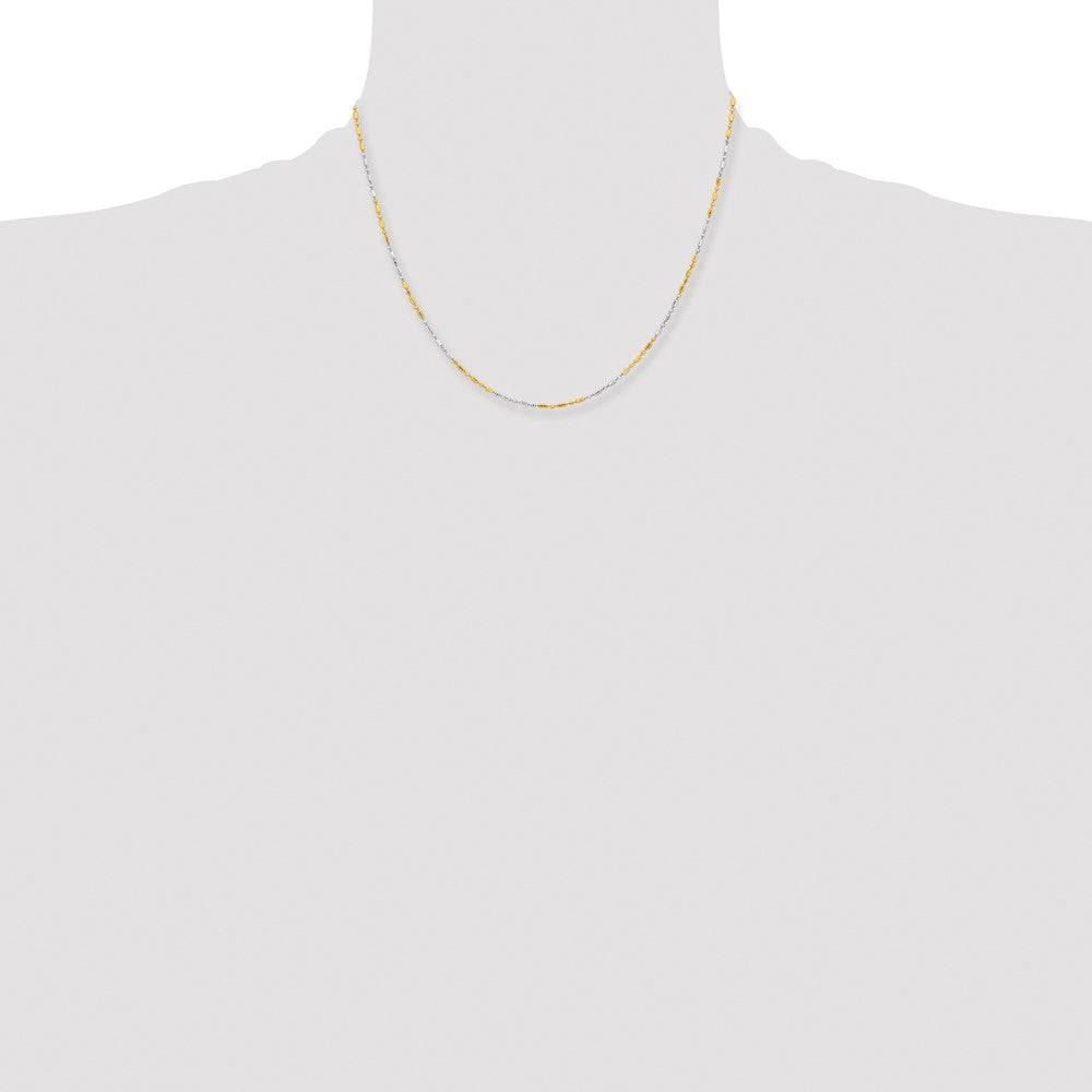 Chisel Two-tone Brass 1.2mm 18 inch Fancy Chain