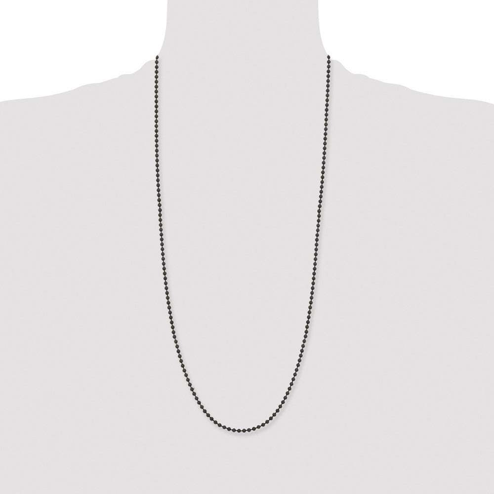 Chisel Stainless Steel Polished Black IP-plated 3mm 30 inch Ball Chain