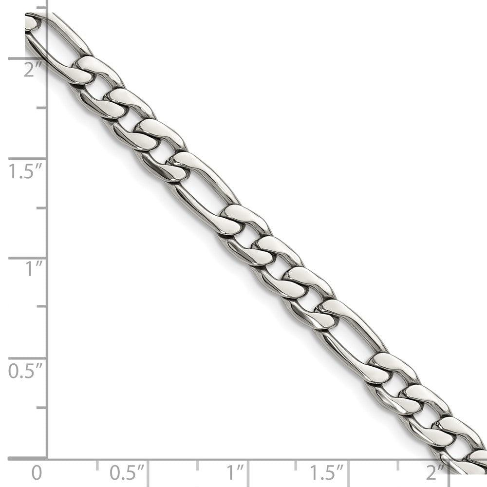 Chisel Stainless Steel Polished 6mm 20in Figaro Chain