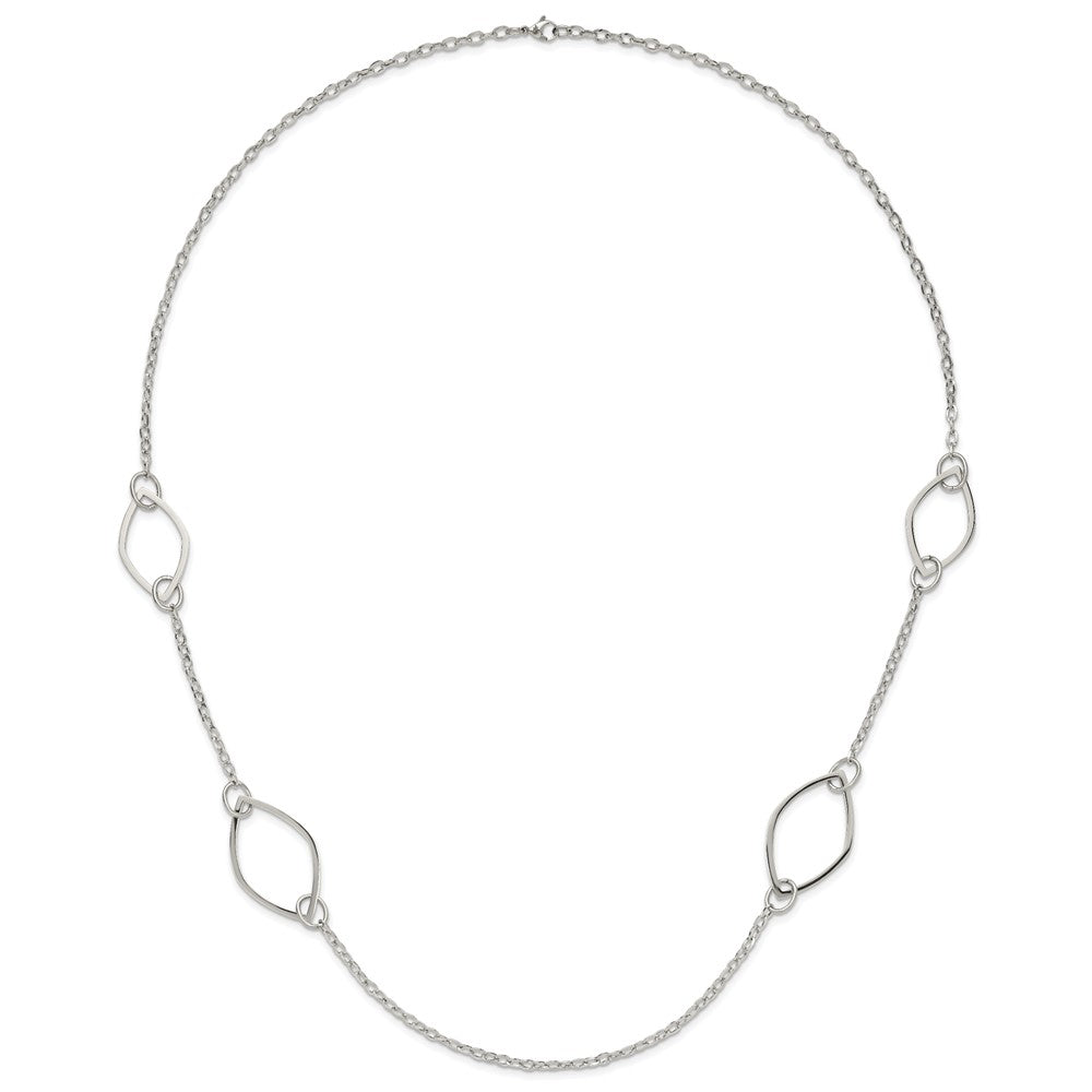 Chisel Stainless Steel Polished Fancy Link 36 inch Necklace