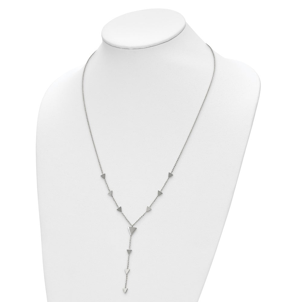 Chisel Stainless Steel Polished Triangles 24 inch Cable Chain Y Necklace