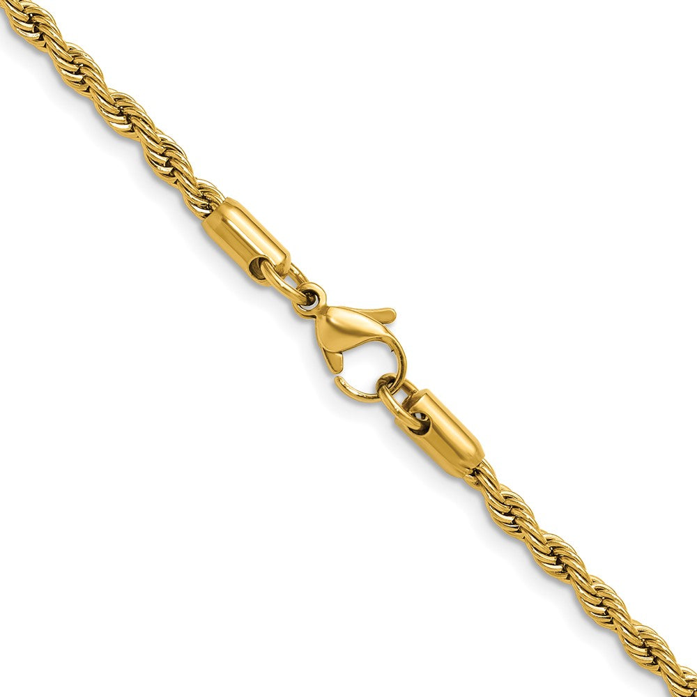 Chisel Stainless Steel Polished Yellow IP-plated 3mm 22 inch Rope Chain
