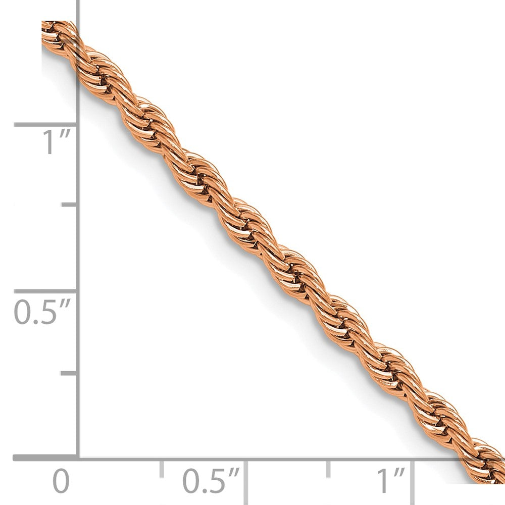 Chisel Stainless Steel Polished Rose IP-plated 3mm 20 inch Rope Chain