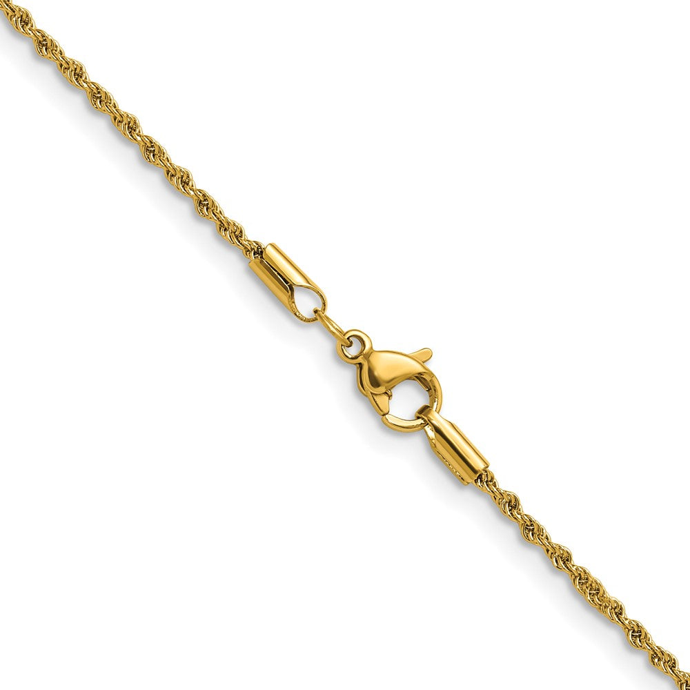 Chisel Stainless Steel Polished Yellow IP-plated 1.5mm 22 inch Rope Chain