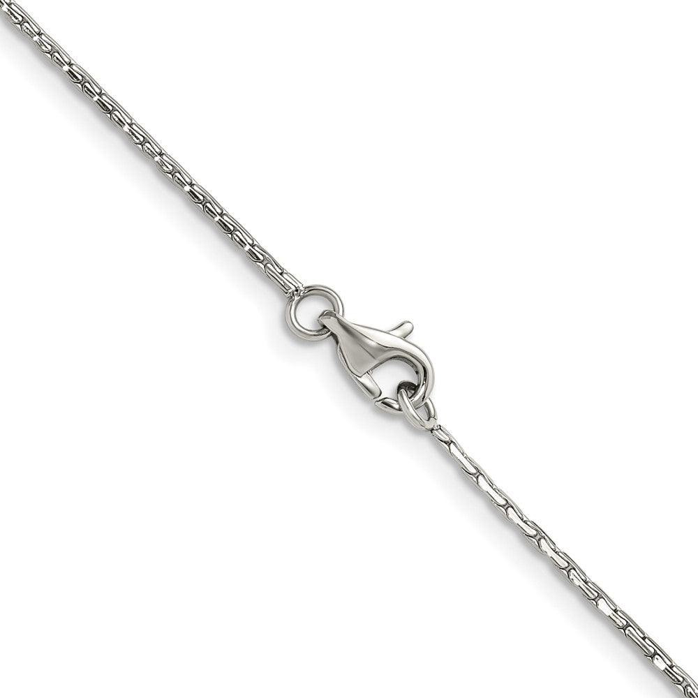 Chisel Stainless Steel Polished 1mm 18 inch Oval Box Chain Necklace