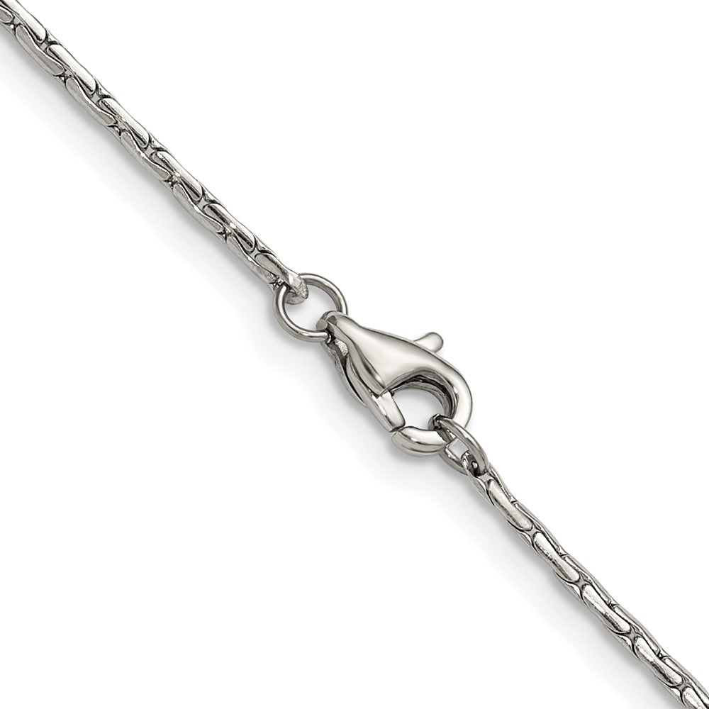 Chisel Stainless Steel Polished 1.5mm 16 inch Oval Box Chain Necklace