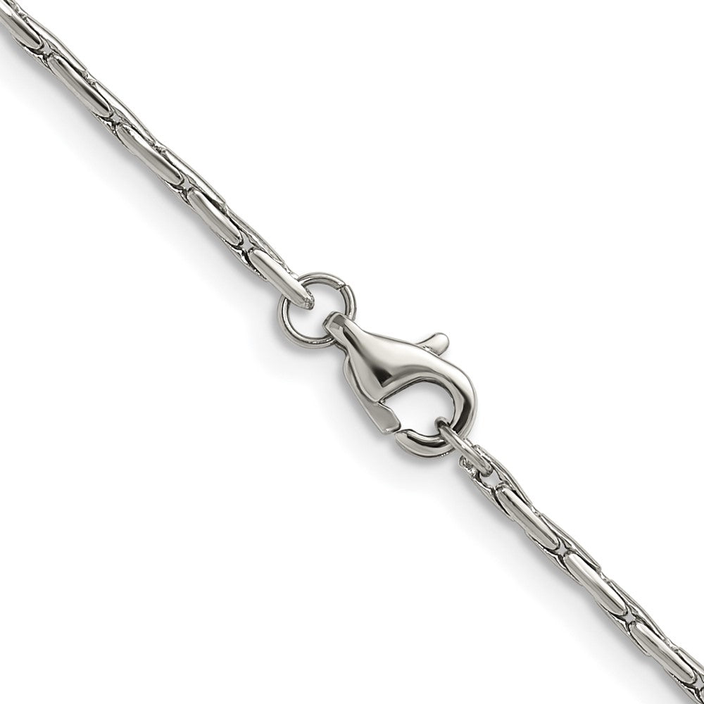 Chisel Stainless Steel Polished 1.7mm 18 inch Oval Box Chain Necklace