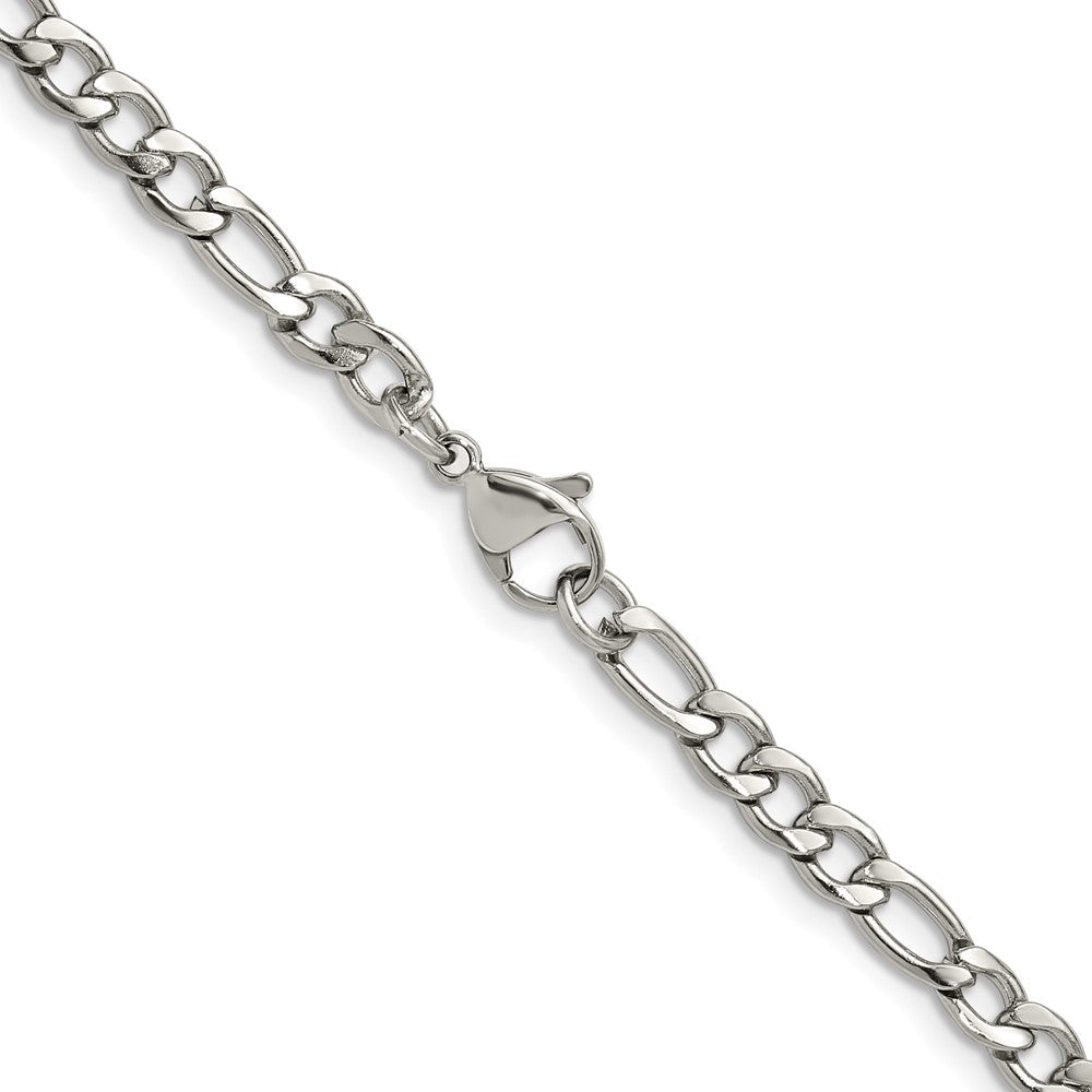 Chisel Stainless Steel Polished 4.5mm 24 inch Figaro Chain