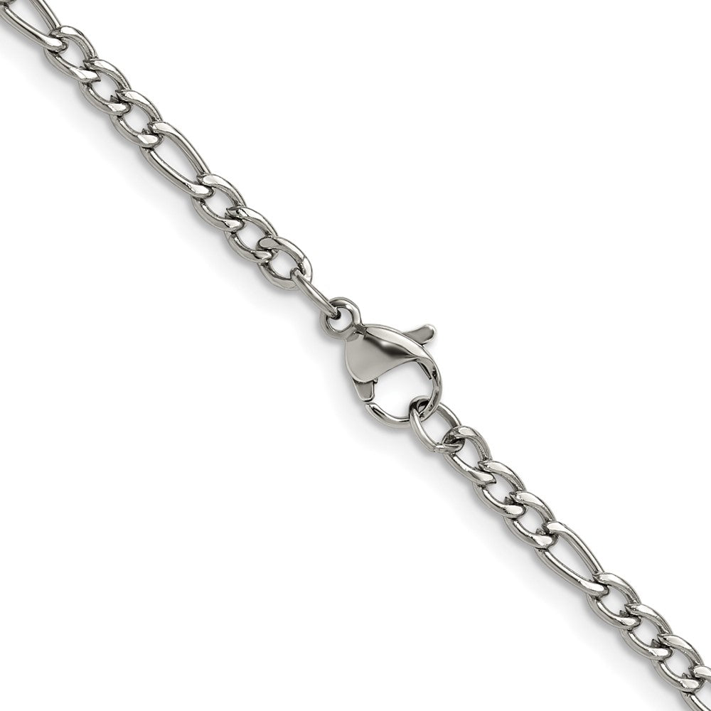 Chisel Stainless Steel Polished 3mm 20 inch Figaro Chain