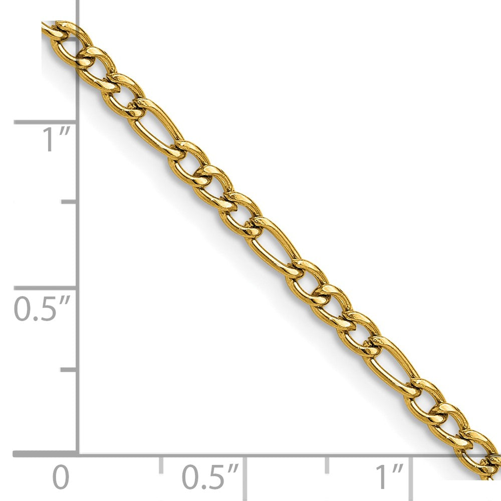 Chisel Stainless Steel Polished Yellow IP-plated 3mm 22 inch Figaro Chain