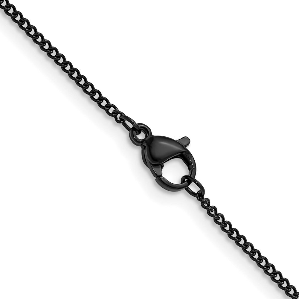 Chisel Stainless Steel Polished Black IP-plated 1.5mm 22 inch Curb Chain