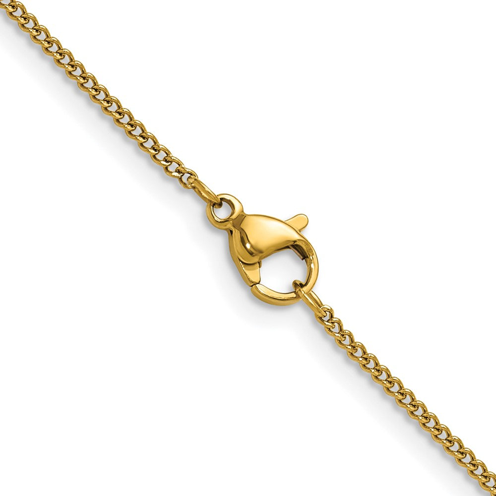 Chisel Stainless Steel Polished Yellow IP-plated 1.5mm 22 inch Curb Chain